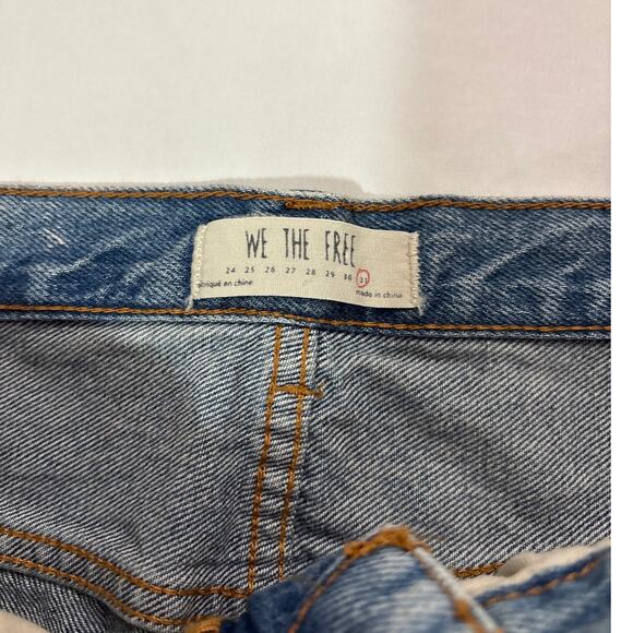 Free People We the Free Womens 31 Distressed Rocker Festival Denim Skirt Concert - Picture 5 of 8